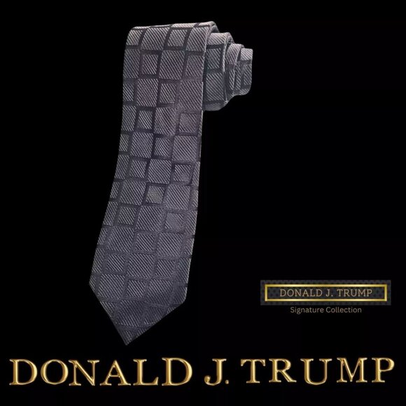 Donald J. Trump Signature Collection Necktie Tie Brown Geometric NEW Tie Box - Picture 1 of 3